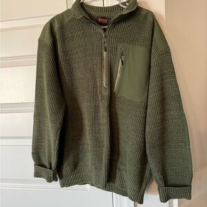 Bass Men's Olive Zip-Up Sweater
